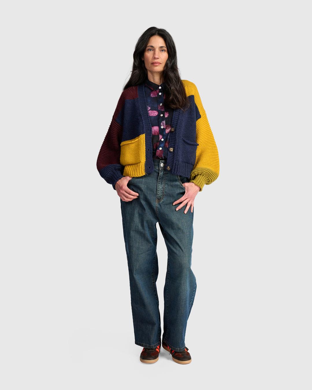 Carnival Chunky Cardigan, Collegiate Mix