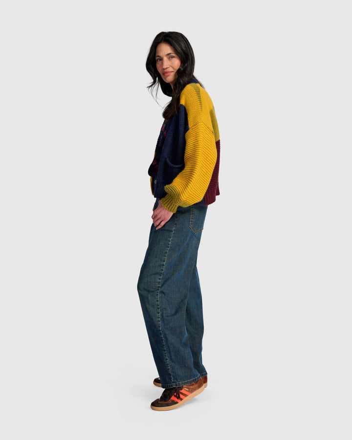 Carnival Chunky Cardigan, Collegiate Mix