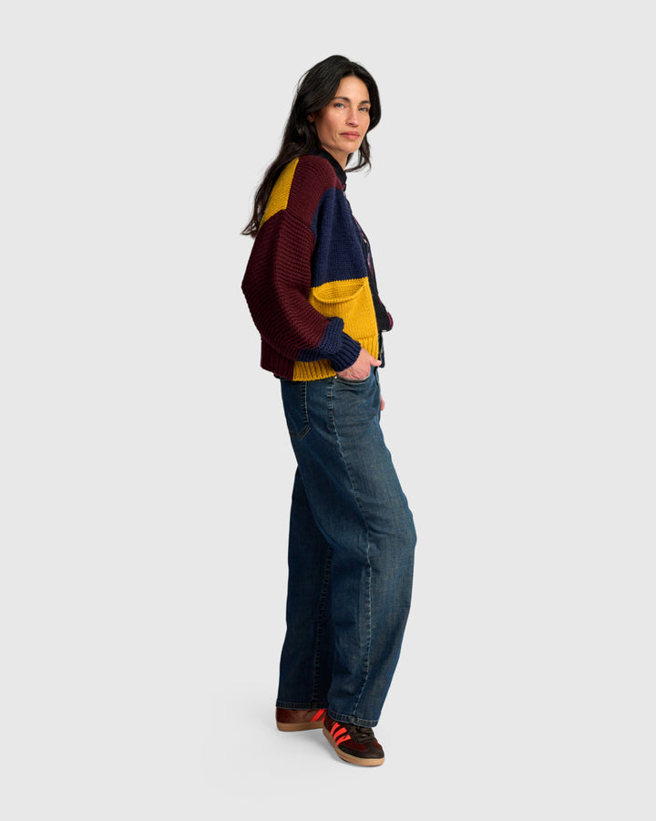 Carnival Chunky Cardigan, Collegiate Mix