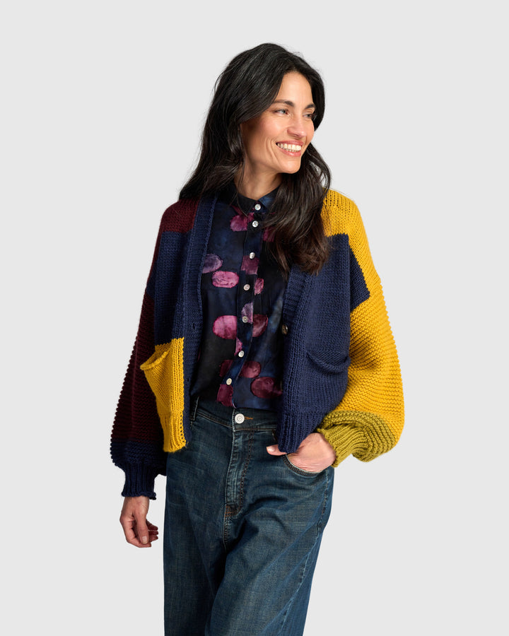 Carnival Chunky Cardigan, Collegiate Mix