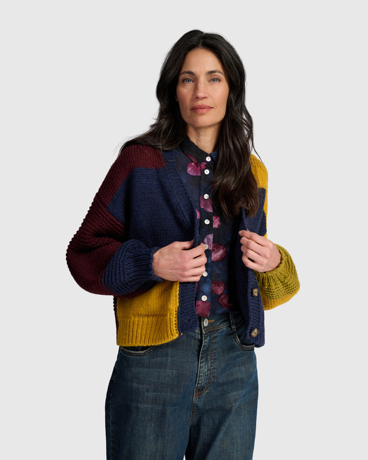 Carnival Chunky Cardigan, Collegiate Mix