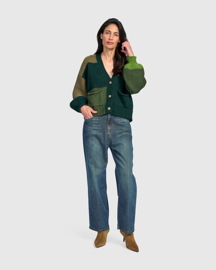 Carnival Chunky Cardigan, Pine