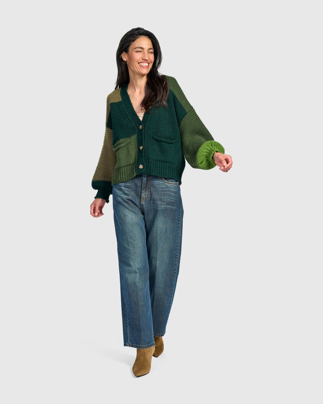 Carnival Chunky Cardigan, Pine