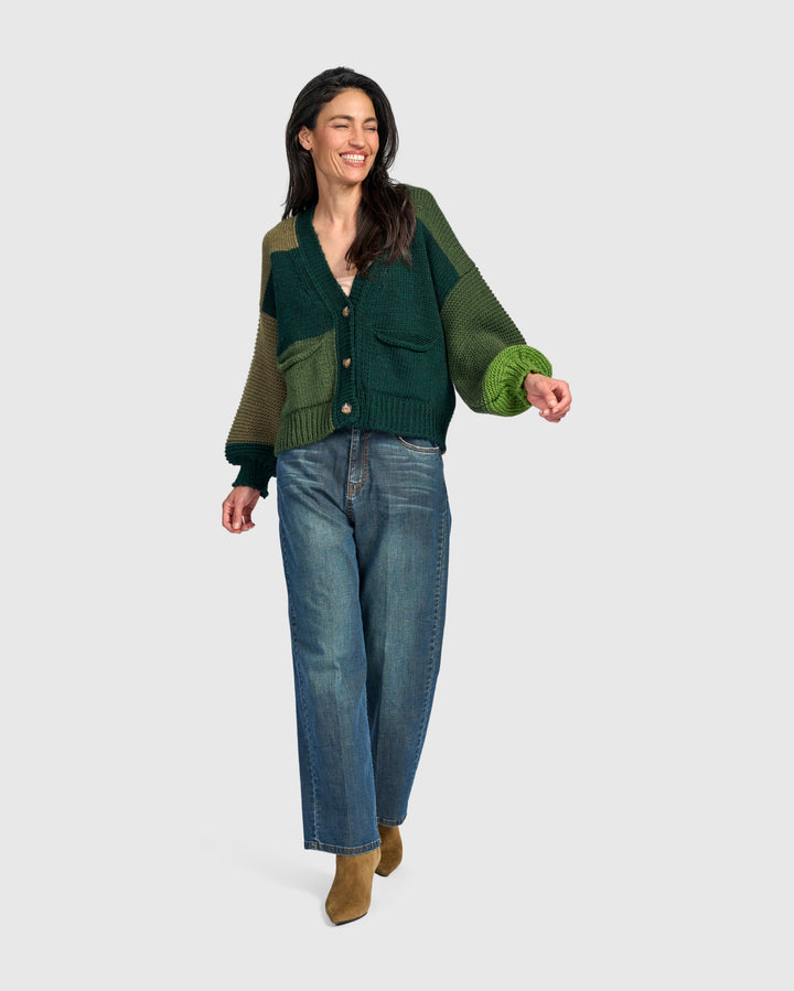 Carnival Chunky Cardigan, Pine