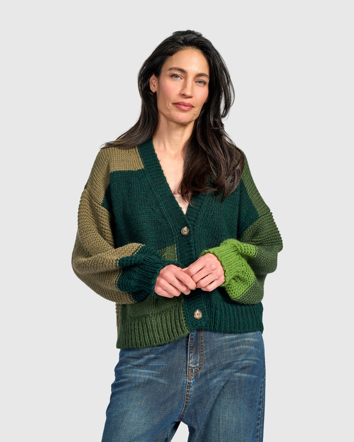 Carnival Chunky Cardigan, Pine