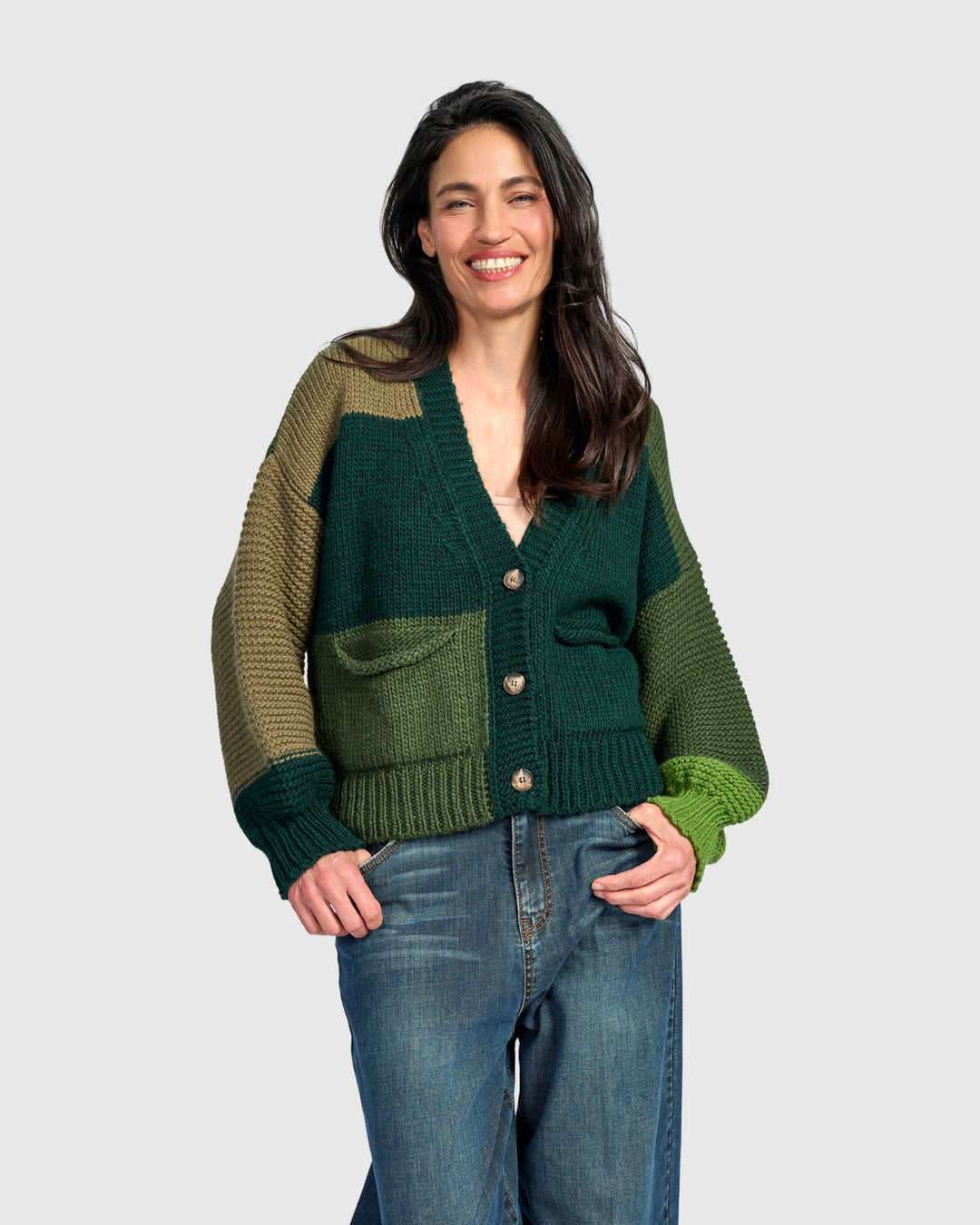 Carnival Chunky Cardigan, Pine
