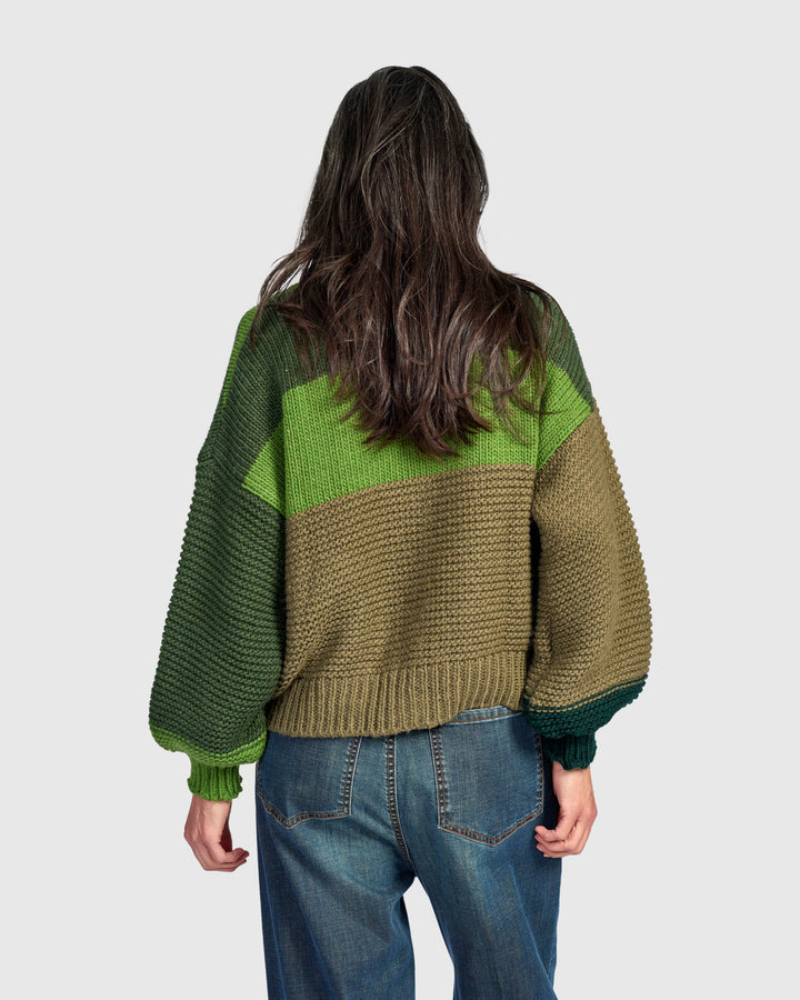 Carnival Chunky Cardigan, Pine