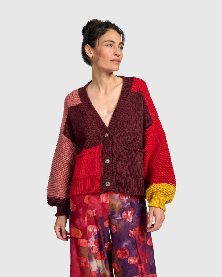 Carnival Chunky Cardigan, Ruby