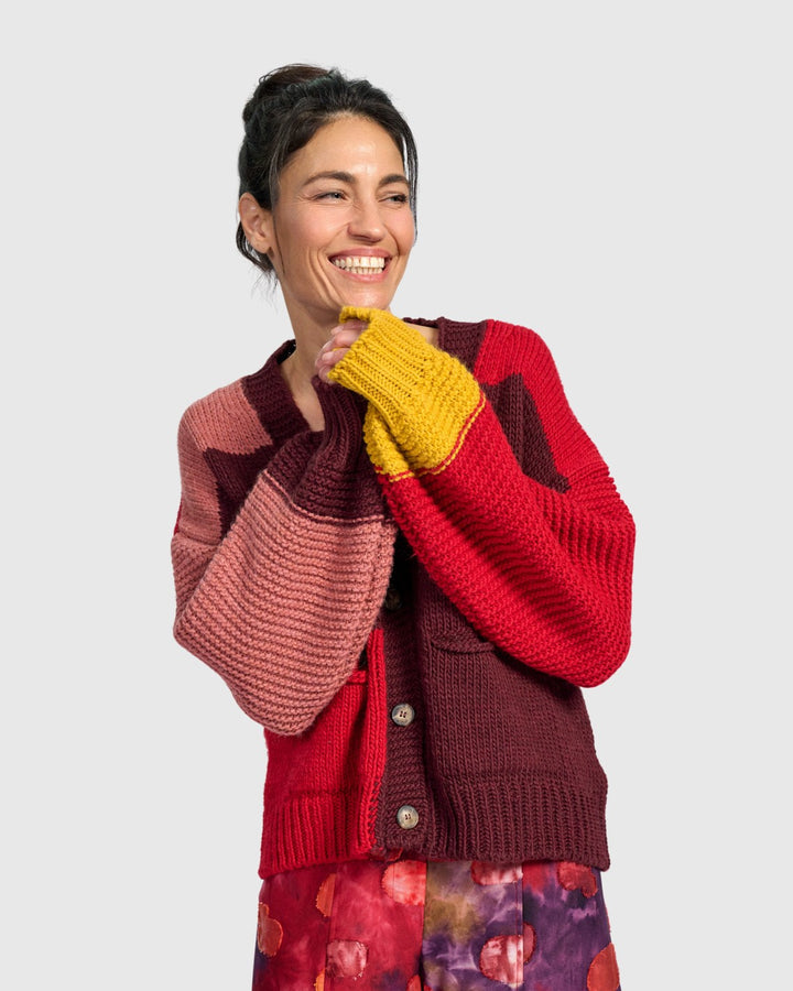 Carnival Chunky Cardigan, Ruby