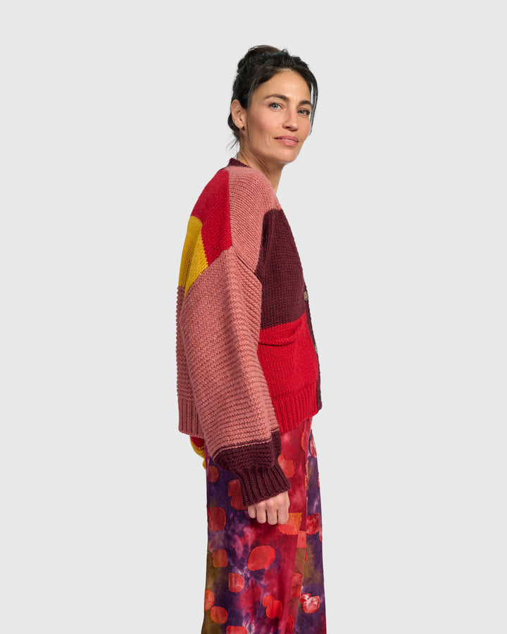 Carnival Chunky Cardigan, Ruby