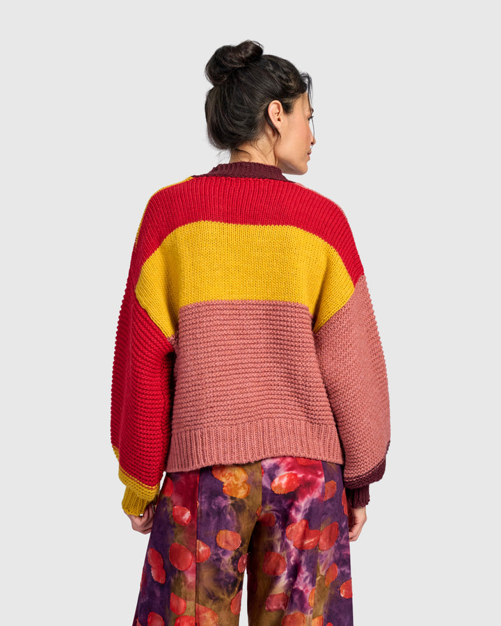 Carnival Chunky Cardigan, Ruby