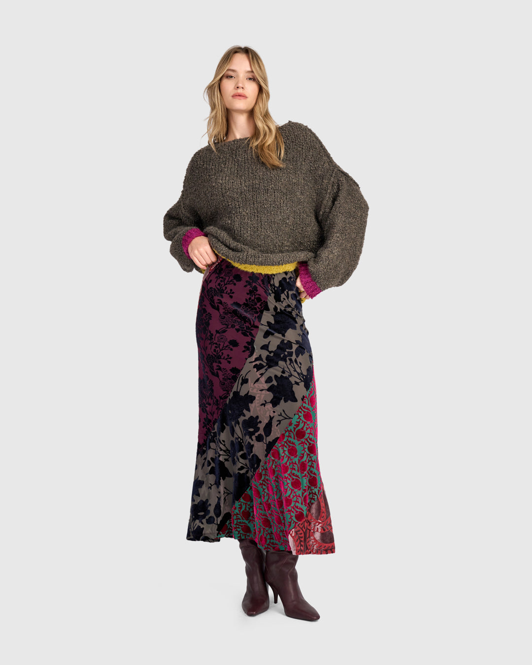 Reliquary Slim Skirt, Jewel Multi