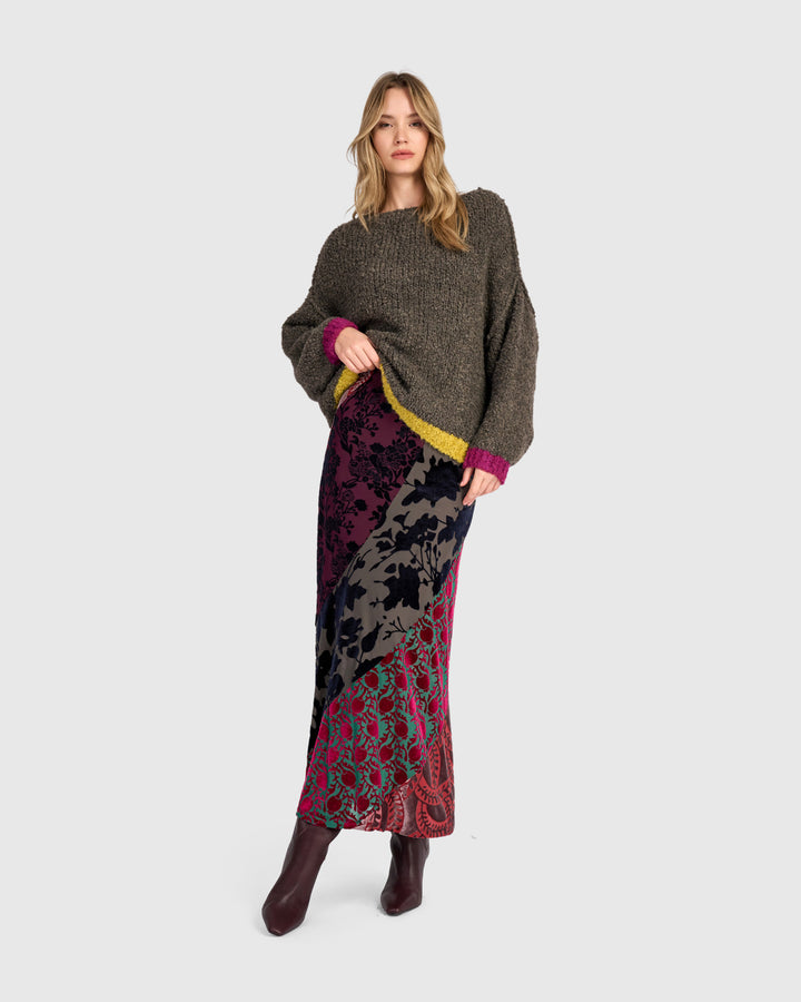 Reliquary Slim Skirt, Jewel Multi