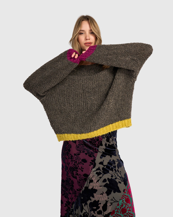 Riff Boucle Sweater, Truffle