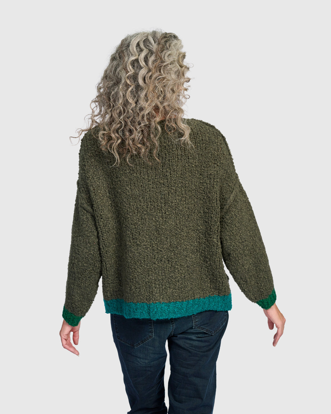 Riff Boucle Sweater, Pine