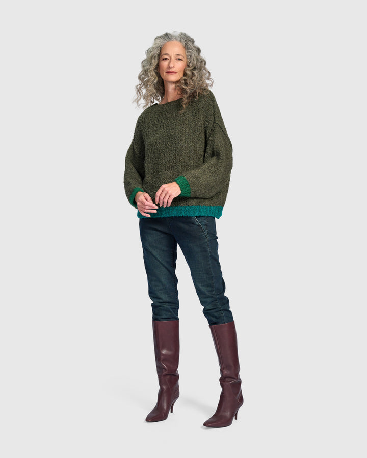 Riff Boucle Sweater, Pine