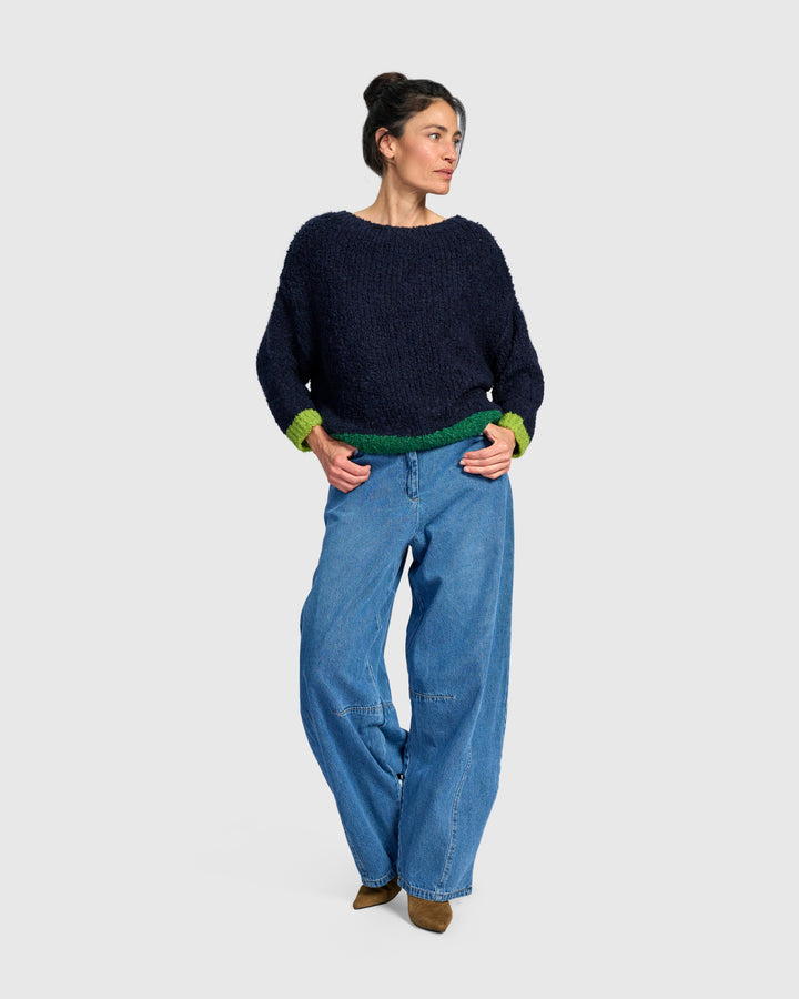 Riff Boucle Sweater, Midnight