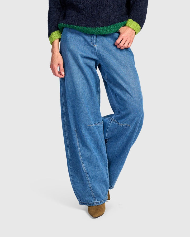 Longline Barrel Jeans, Denim