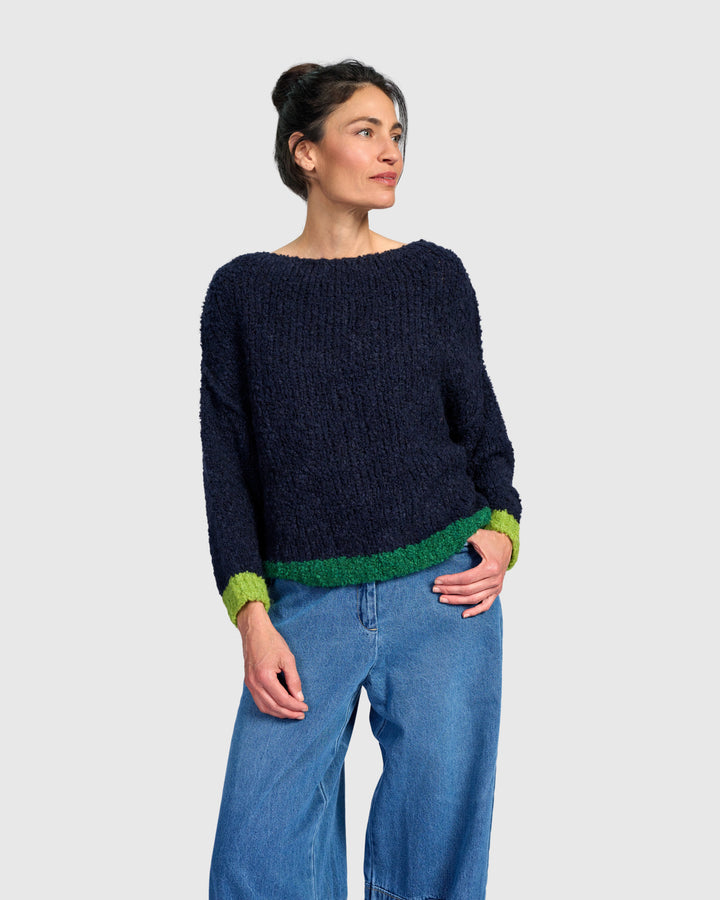 Riff Boucle Sweater, Midnight
