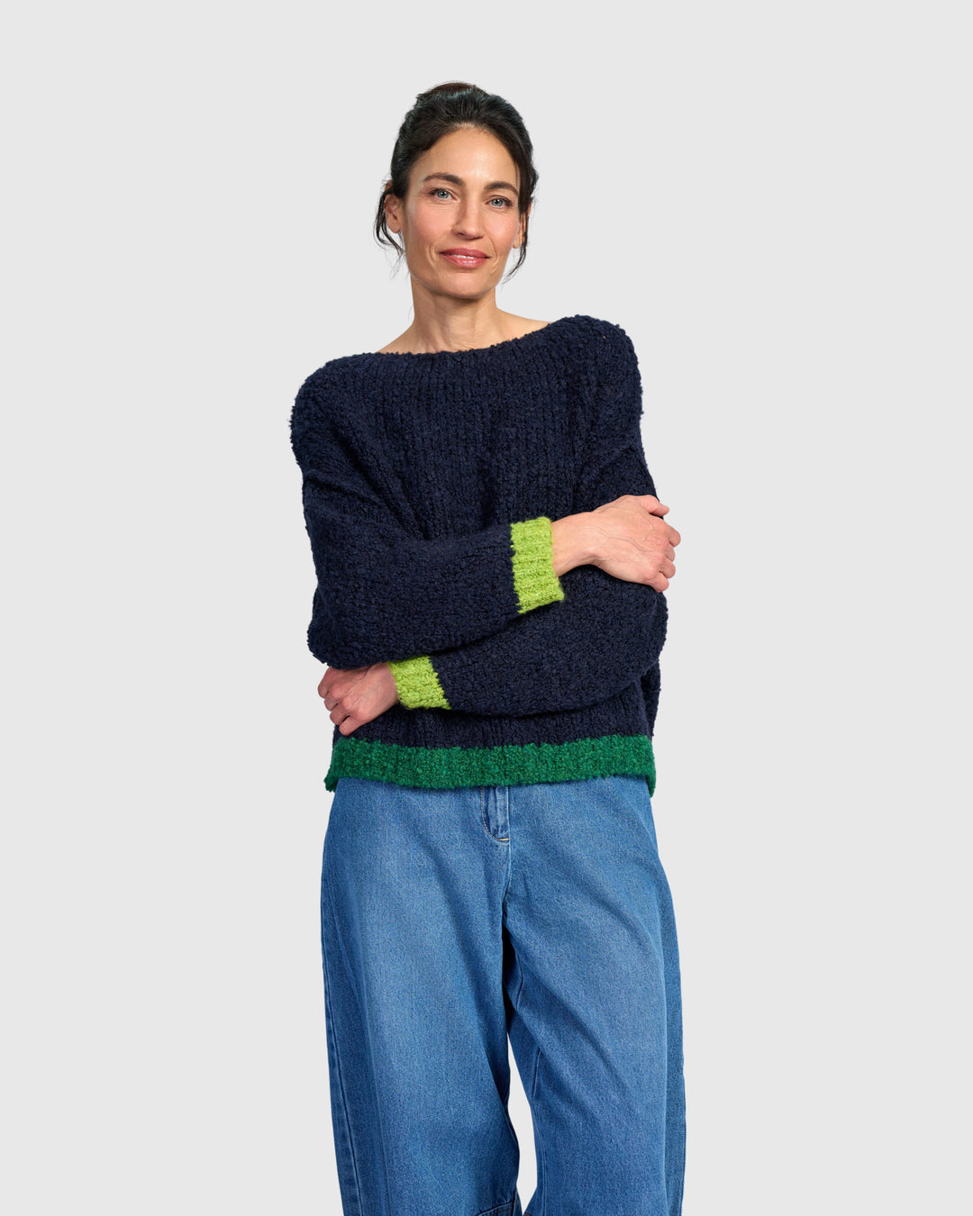 Riff Boucle Sweater, Midnight