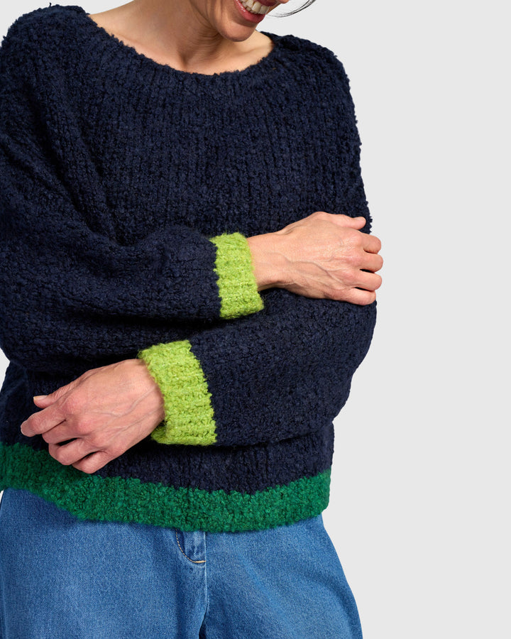 Riff Boucle Sweater, Midnight