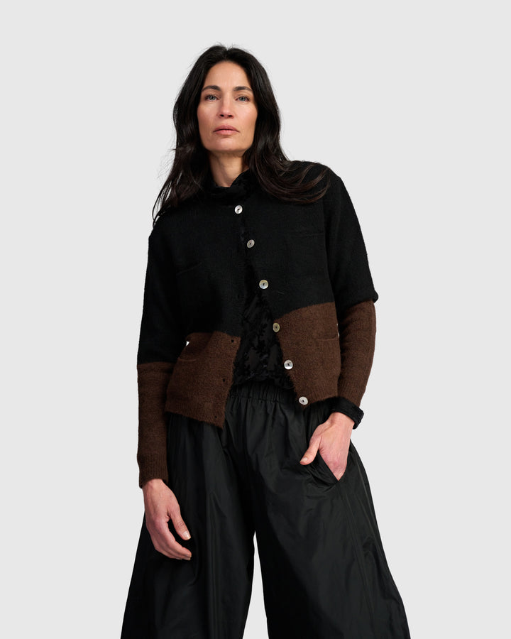Maeve Cardigan, Black/Choco