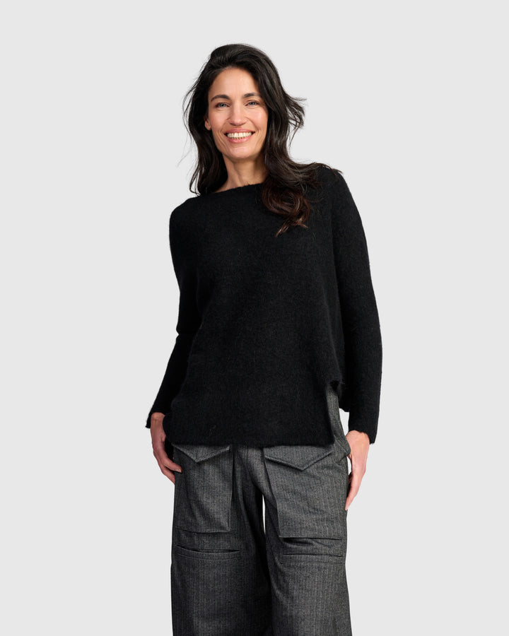 Sculpt Boxy Sweater, Black