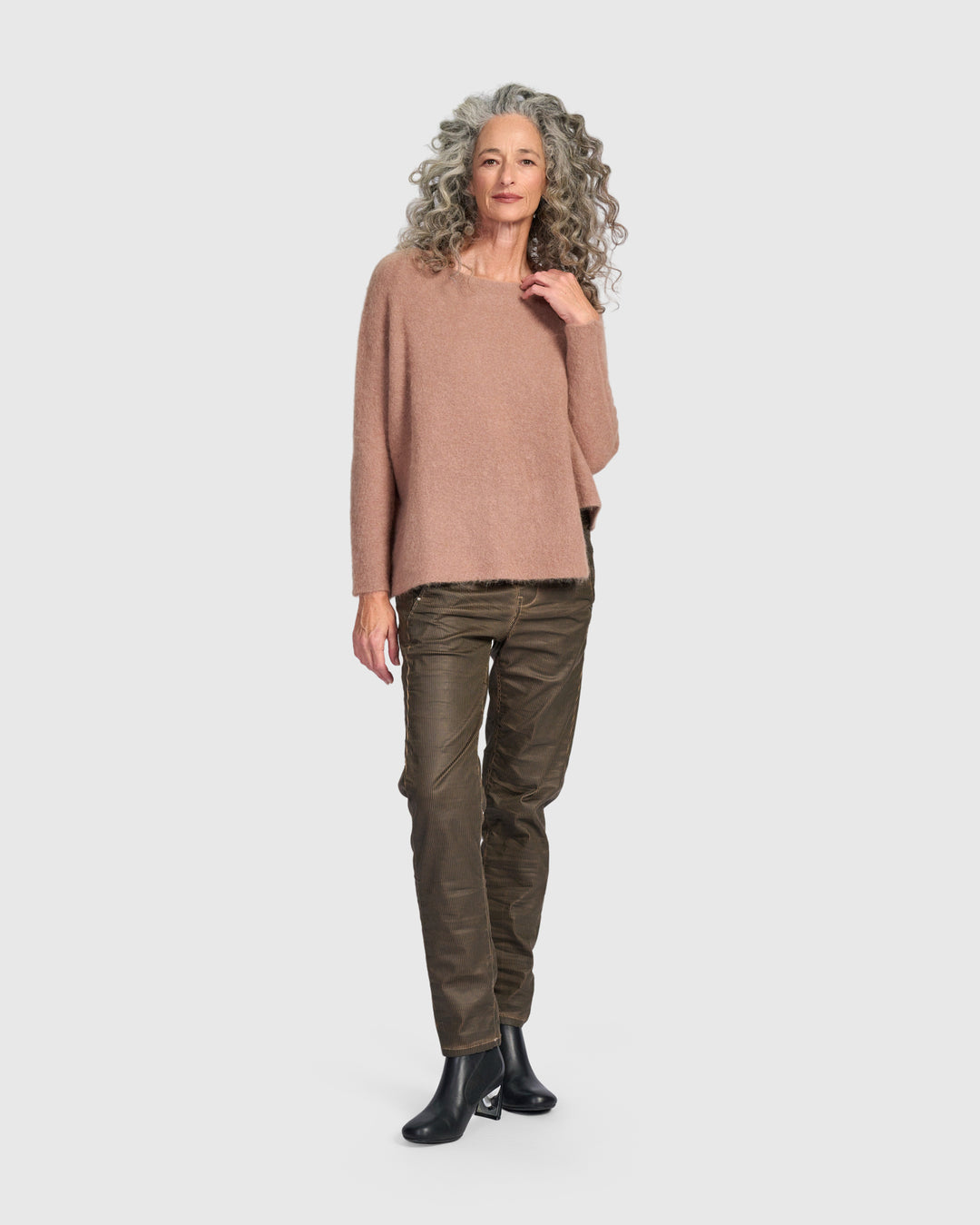 Sculpt Boxy Sweater, Almond