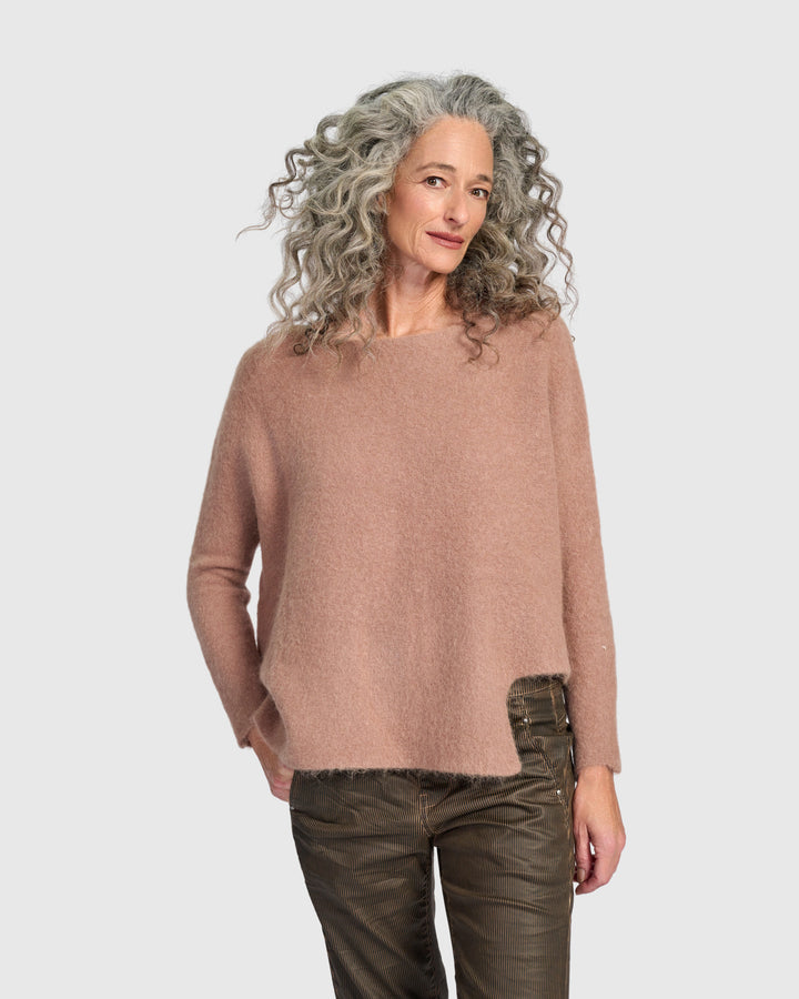 Sculpt Boxy Sweater, Almond