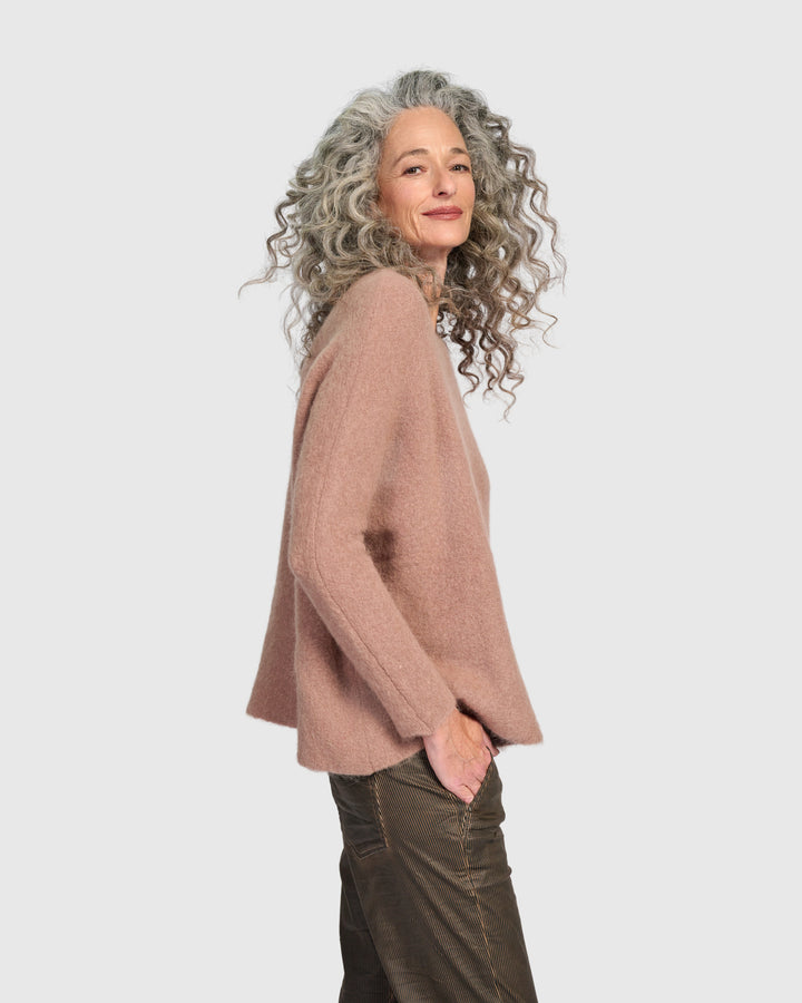 Sculpt Boxy Sweater, Almond