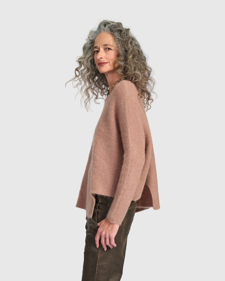 Sculpt Boxy Sweater, Almond