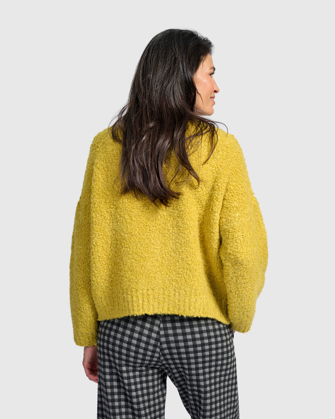 Teddy Boucle Cardigan, Sunflower