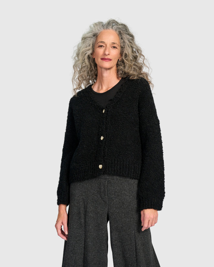 Teddy Boucle Cardigan, Ink