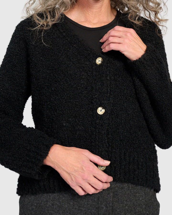 Teddy Boucle Cardigan, Ink