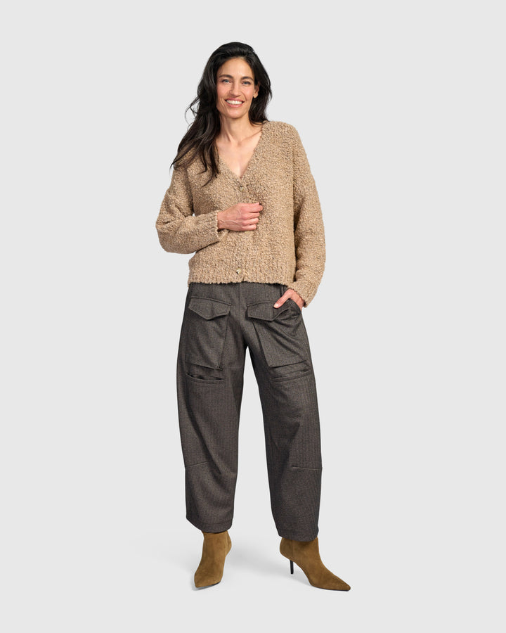 Teddy Boucle Cardigan, Sand