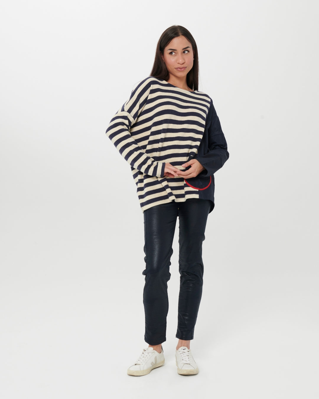 Chiara Cocol Salt Sweater, Blue Stripe