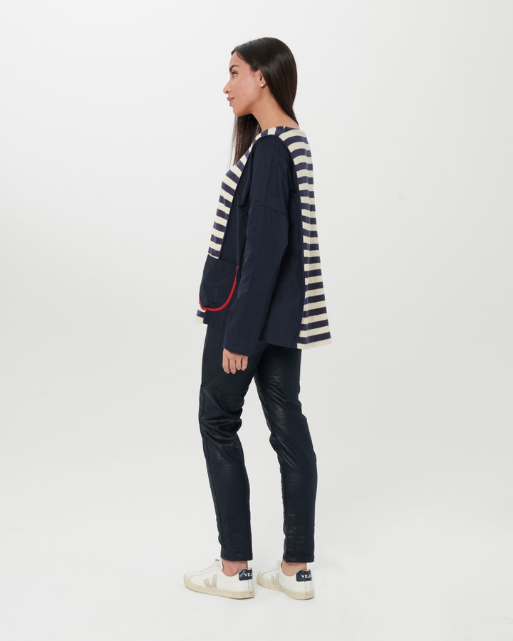 Chiara Cocol Salt Sweater, Blue Stripe