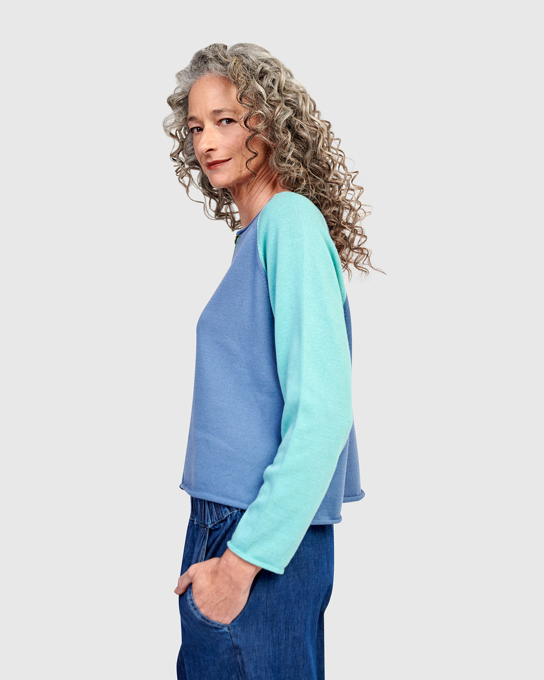 Seashell Cardigan, Aqua