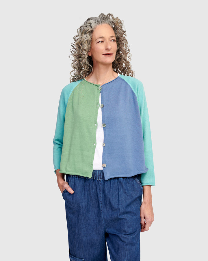 Seashell Cardigan, Aqua