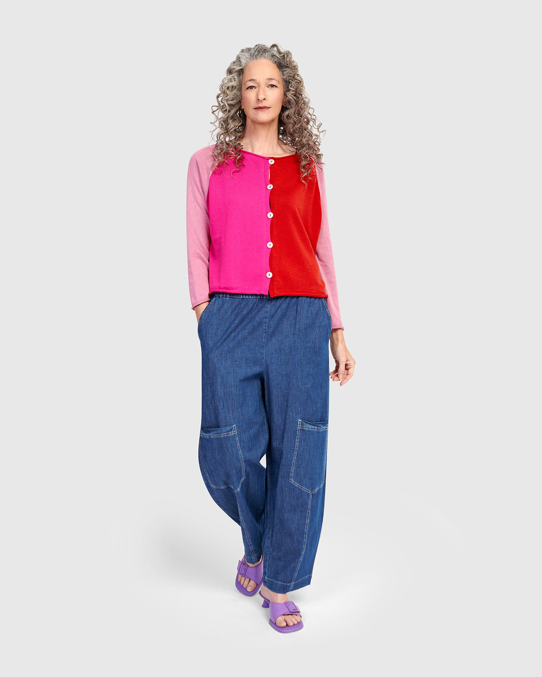 Seashell Cardigan, Magenta