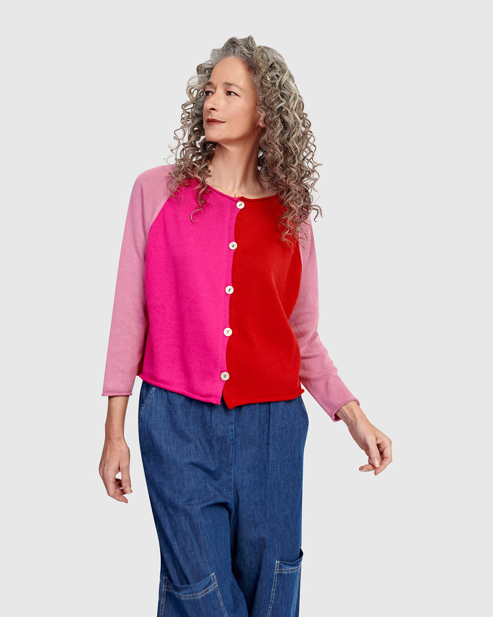Seashell Cardigan, Magenta