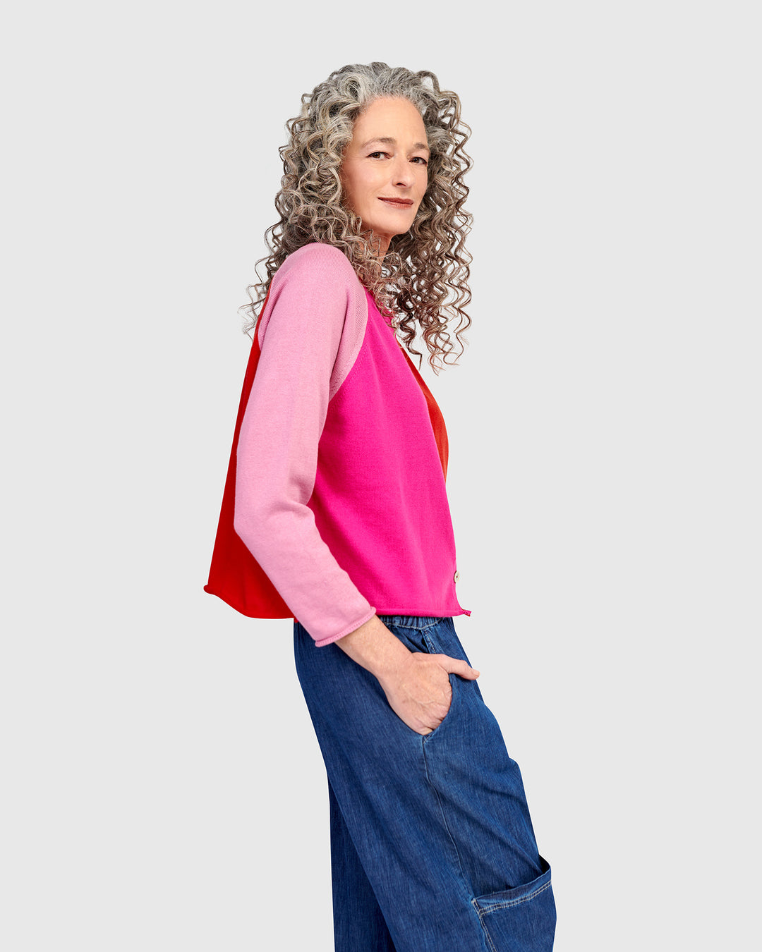 Seashell Cardigan, Magenta