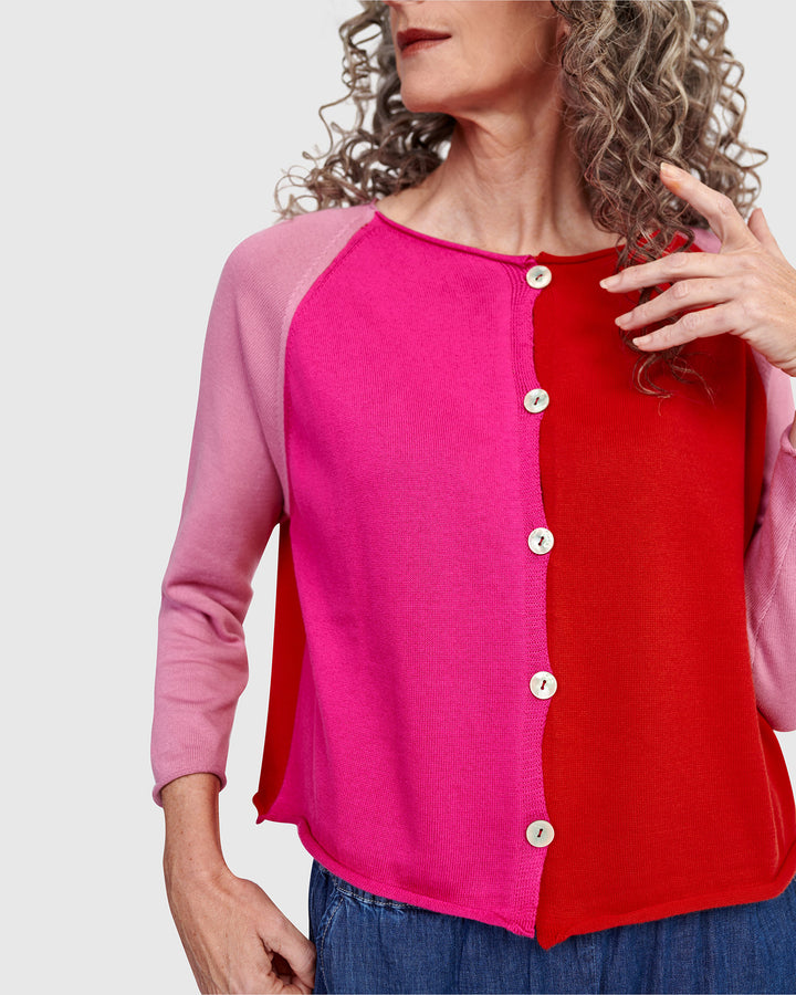 Seashell Cardigan, Magenta