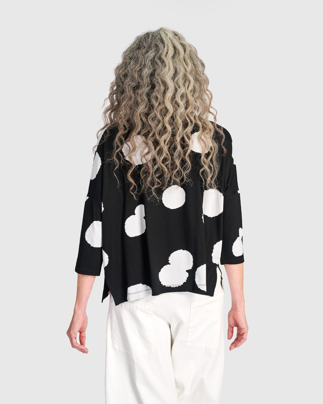 Full Moon Boxy Tee, Black/White