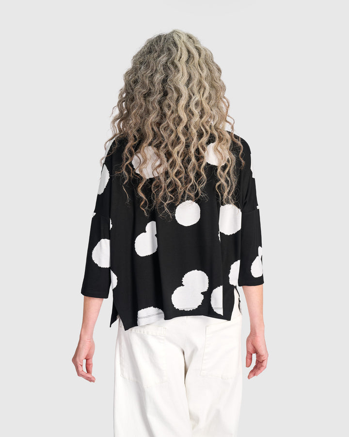 Full Moon Boxy Tee, Black/White
