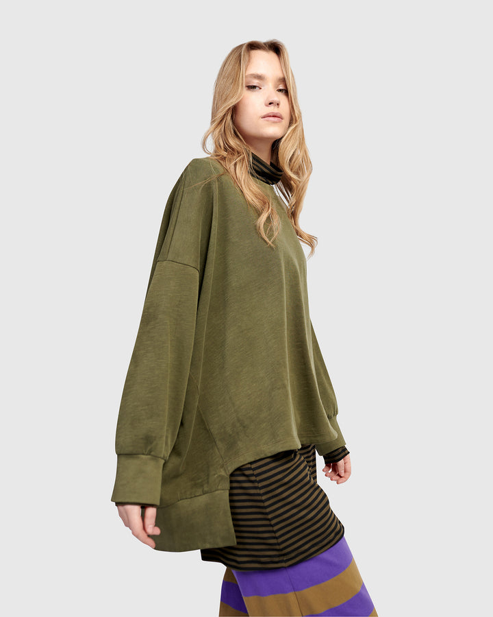 Urban Kasbah Cewneck Top, Olive
