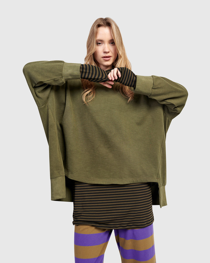 Urban Kasbah Cewneck Top, Olive