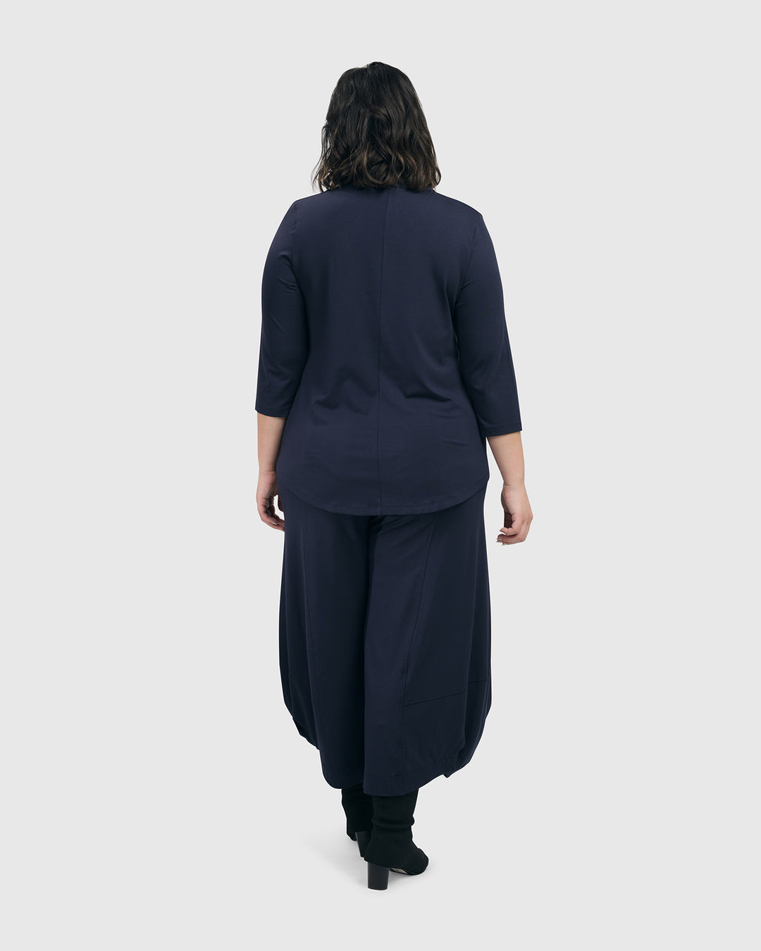 Essential V-neck Top, Navy