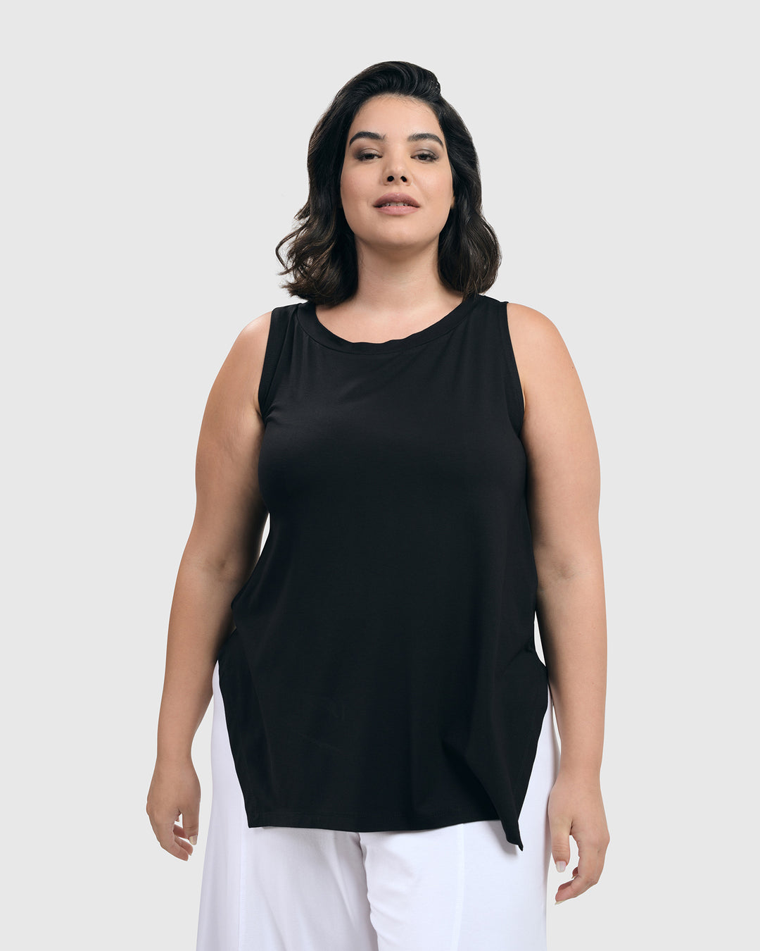 Essential Cutaway Tank Top, Black