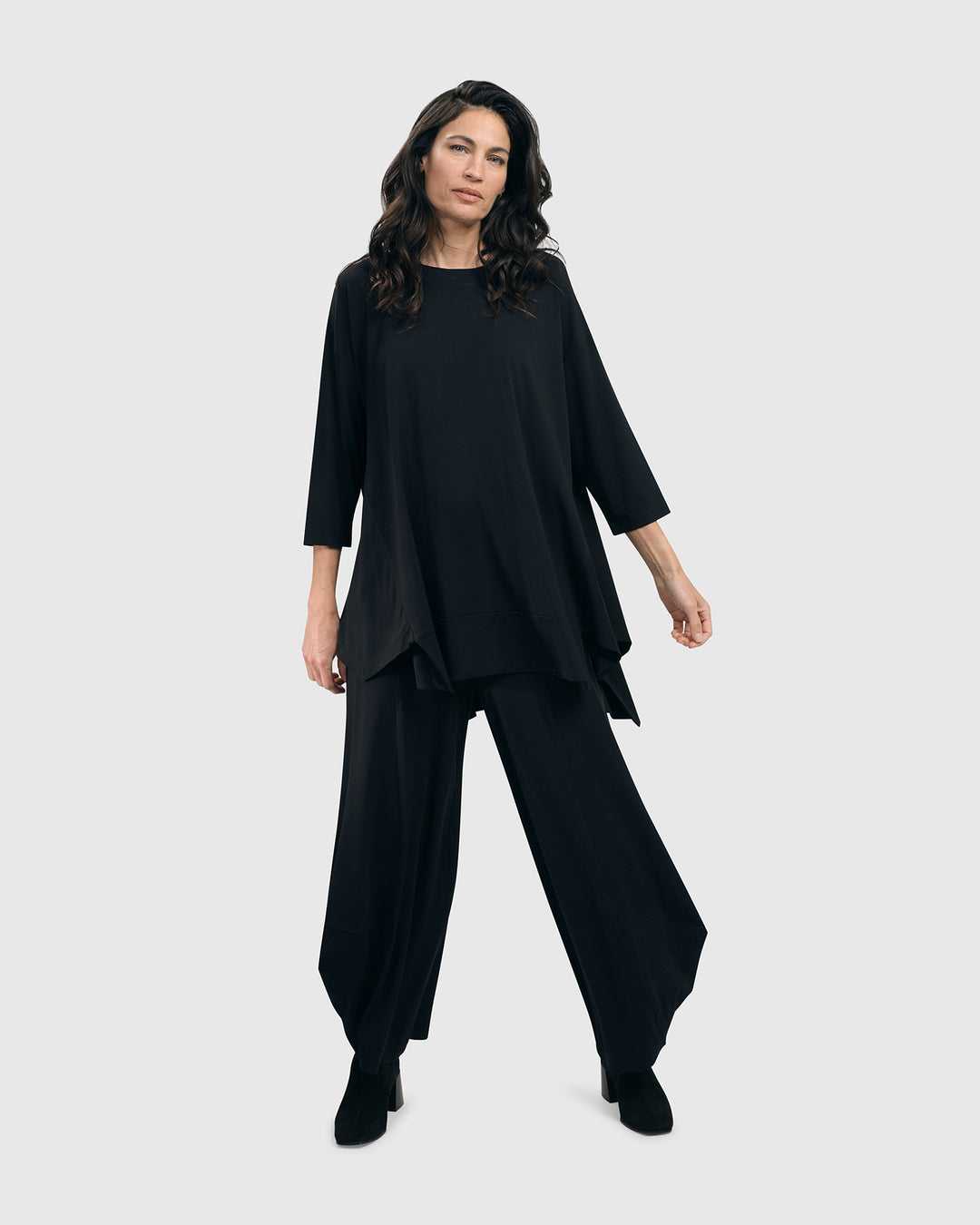 Essential Oversized Trapeze Top, Black
